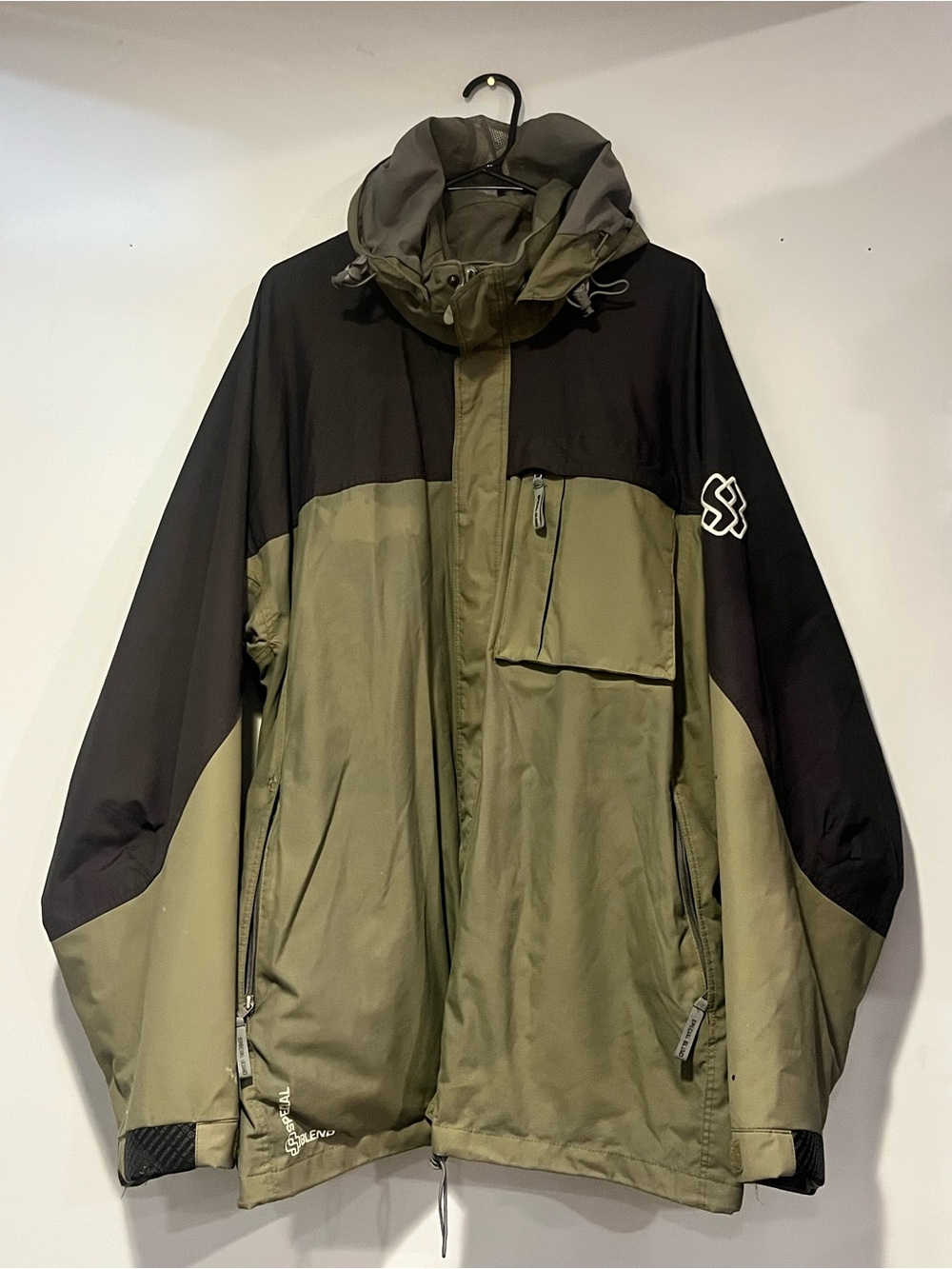 Y2K Speical blend Olive Green and Black Men's Hooded Jacket